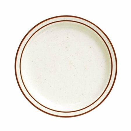 TUXTON CHINA American 6.5 in. Bahamas Plate - White with Brown Speckle - 3 Dozen TBS-006